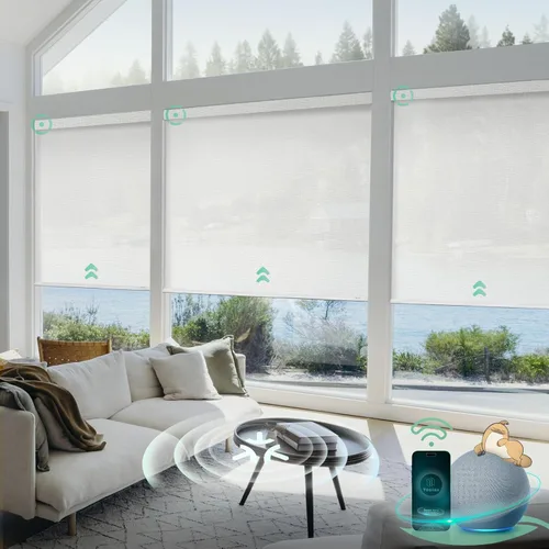 Vista 16 de Yoolax Persianas Inteligentes, Persianas Enrollables Motorizadas Matter Opacas Blackout Automáticas para Ventanas, Persianas Motorizadas Compatibles