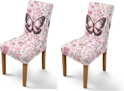 Vista 51 de Rnyleeg Juego de 1 funda para sillas de comedor con diseño de mariposa y rosa azul, elegante, suave, lavable, para cocina, hotel, ceremonia