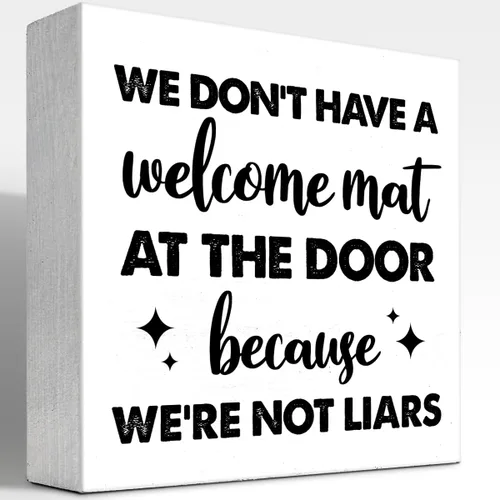 Vista 13 de z-crange Letrero de madera con texto en inglés "Don't Make Me Get My Flying Monkeys", divertido letrero de madera sarcástica para decoración