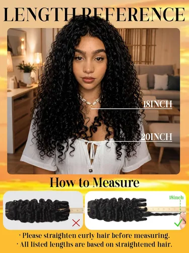 Vista 3 de Extensiones de cabello humano Remy rizado birmano con clip, color negro #1B Natural negro