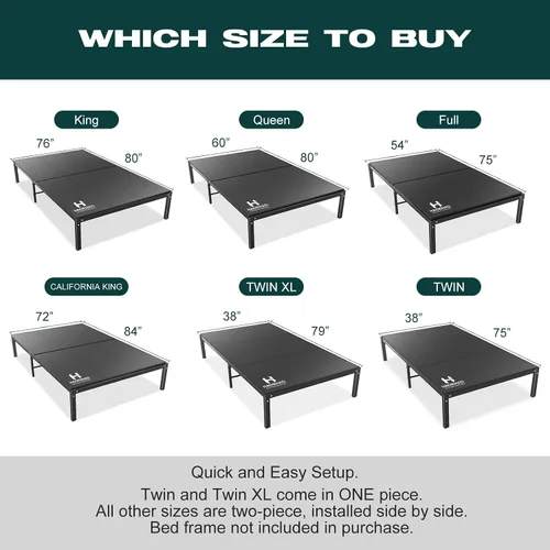 Vista 2 de Bunkie Board Twin (38 x 75) - Tablas de plástico hueco de 0.394 in para debajo del colchón, soporte resistente, transpirable, perfil bajo