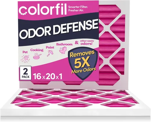 Vista 18 de Colorfil - Filtro de aire de 12 x 12 x 1 pulgadas, filtros que cambian de color para olores de gatos y perros, filtro de aire acondicionado MERV 8