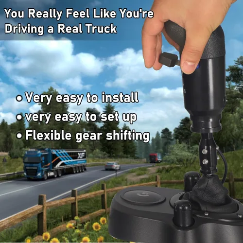 Vista 6 de USB Truck Simulator Shifter - Gearshifter Knob for ATS ETS2 PC Racing shifter For THRUSTMASTER TH8A and Logitech G29 G27 G25 G920 H Gearshift USB