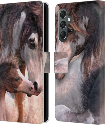 Vista 108 de Head Case Designs Officially Licensed Laurie Prindle A Morgan Christmas Western Stallion Leather Wallet Case Compatible with Samsung Galaxy A07 4G
