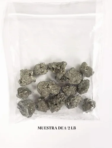 Vista 4 de Piedra de cristal de pirita, trozos pequeños de oro de pirita de hierro, piedras en bruto de cristal natural a granel