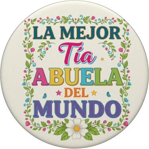 Vista 3 de Great Aunt La Mejor Tia Abuela Del Mundo Floral PopSockets Adhesive PopGrip