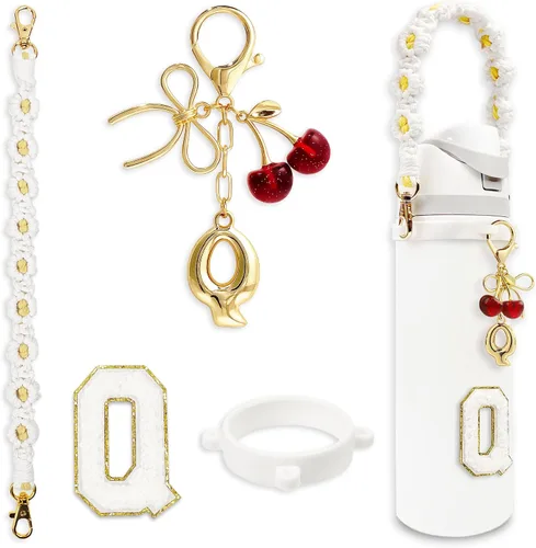 Vista 124 de Letter Handle Strap Accessories with Cute Initial Charm Compatible with Owala Water Bottle 24oz 32oz 40oz Owala Kids