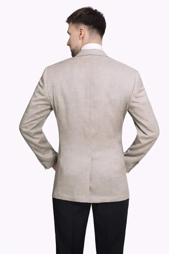 Vista 3 de Chaqueta de traje para hombre, abrigo deportivo elástico con dos botones