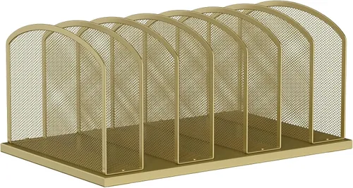 Vista 9 de MINDEPOT Organizador de archivos de escritorio, organizador vertical de archivos de malla de 7 secciones para escritorio, organización de oficina