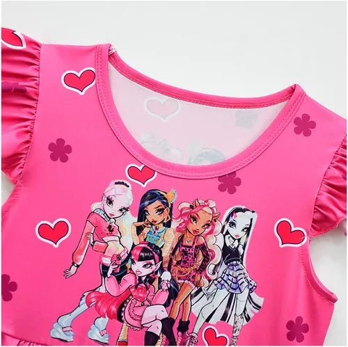 Vista 5 de CREATIE Girls Casual Dress Flutter Sleeve Playwear 4-10Y
