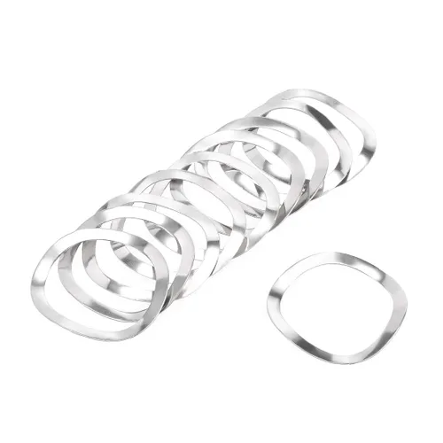 Vista 6 de uxcell 10 arandelas de resorte ondulado de acero inoxidable 304 de 0.41 "x 0.59" x 0.01 pulgadas para tornillo