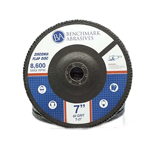 Vista 8 de Benchmark Abrasives Discos de solapa tipo 27 de circonita jumbo de alta densidad de 7 x 7/8 pulgadas para amoladora angular, discos de lijado de 7