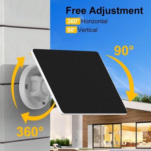 Vista 7 de Panel solar de 5 W para cámara de seguridad, panel solar con batería integrada de 8000 mAh para todas las cámaras de seguridad al aire libre