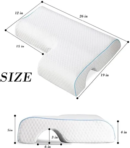Vista 5 de Almohada de espuma viscoelástica arqueada para adultos con orificio para el brazo - Núcleo de espuma viscoelástica 3D arqueada, almohada de rebote