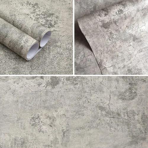 Vista 10 de BURGELIY Papel pintado de hormigón para pared, papel de contacto de cemento, papel tapiz de pared de 16 x 118 pulgadas, vinilo autoadhesivo mate Gris