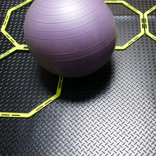 Vista 6 de Rollos de piso de goma de placa de diamante Rubber-Cal - 3 mm x 1.2 m x 0.3 m - Negro