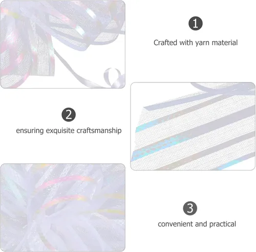 Vista 6 de EXCEART 20 lazos de regalo de organza grandes para envolver regalos, cinta blanca para Navidad, vacaciones, cumpleaños, boda, regalo, floristería