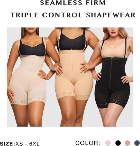 Vista 7 de Fajas colombianas moldeadoras para mujer, posparto, control de abdomen, levantamiento de glúteos, moldeador de cuerpo