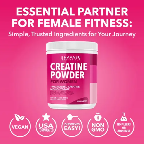 Vista 8 de Creatina para Mujeres - Formulada para Mujeres - 3g de Monohidrato de Creatina Micronizada por Porción para Apoyar la Energía, Masa Muscular Magra