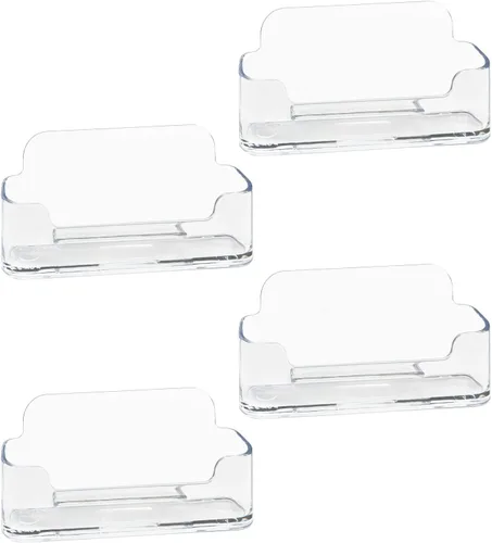 Vista 6 de HSYMQ Soporte de acrílico para tarjetas de visita para escritorio, soporte de plástico transparente para tarjetas de visita, se adapta a 30-50