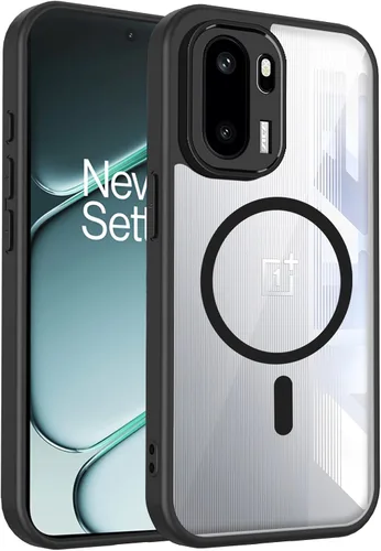 Vista 160 de Funda magnética transparente compatible con Xiaomi 17T, color negro 2 en 1 PC + TPU cubierta de teléfono a prueba de golpes, carcasa protectora