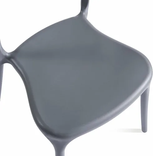 Vista 7 de Juego de sillas de comedor apilables modernas, sin ensamblaje, silla de plástico, silla de patio, adecuada para cafés y restaurantes interiores