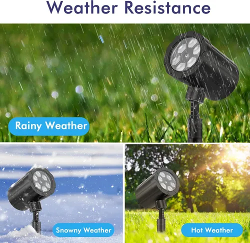 Vista 7 de GUSODOR - Proyector de luces de Navidad para exteriores, proyector dinámico de copo de nieve IP65, impermeable, luces de proyección de nieve