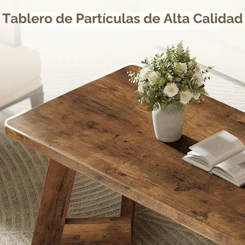 Vista 7 de Tribesigns Mesa auxiliar, mesa central de granja con patas en forma de V, mesas rectangulares de sala de estar de 47.2 x 23.6 pulgadas, fácil