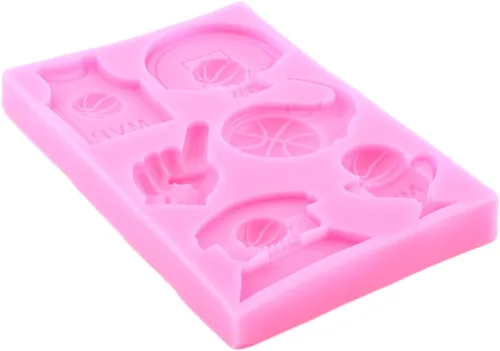Vista 7 de Mujiang Moldes de silicona para baloncesto Deportes Tema Fondant Moldes Set Estilo a