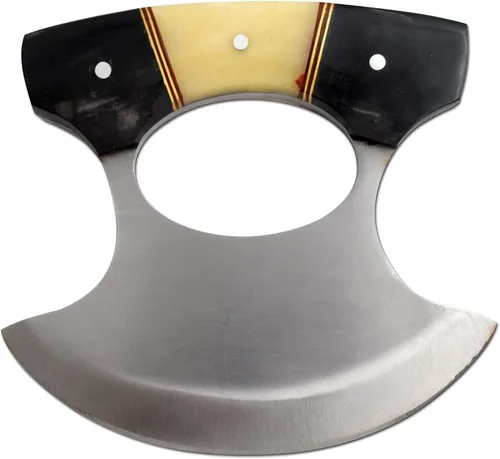 Vista 3 de Chef Kitchen Alaskan Ulu cuchillo Crescent Blade Bone Handle (BNHR)