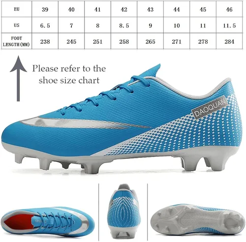 Vista 2 de Aiqzsh Zapatos deportivos de fútbol para hombre, zapatos de fútbol profesionales transpirables para deportes al aire libre, correr, competición