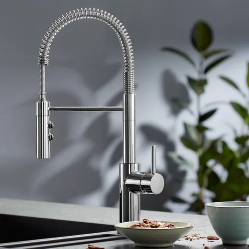 Vista 4 de Blanco Catris 1.5 GPM - Grifo de cocina extraíble con un solo orificio