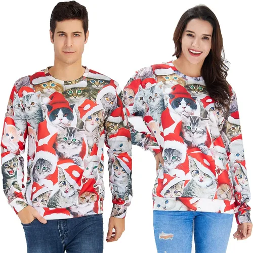 Vista 2 de Leapparel - Sudadera de manga larga para hombre y mujer, diseño de Navidad