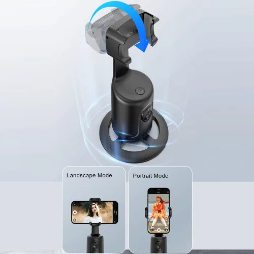 Vista 8 de Andoer Smart 360 grados Auto Face Tracking Gimbal Desktop Selfie Stabilizer Robot Camaraman con lente ajustable Base estable Soporte de teléfono