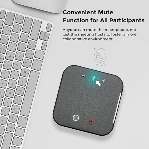 Vista 8 de COOLPO Altavoz y micrófono de conferencia, USB C portátil y altavoz Bluetooth para computadora, altavoces portátiles con micrófono, captación de voz