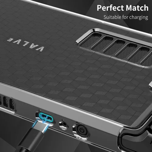 Vista 6 de HEYSTOP - Funda protectora para Steam Deck 2022 funda de vapor transparente cubierta suave de TPU con protección completa absorción de golpes diseño
