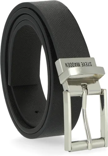 Vista 9 de Steve Madden Cinturón de cuero reversible para hombre, casual, para todos los días Marrón/Negro