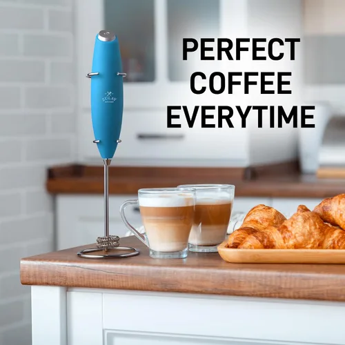 Vista 231 de Zulay Milk Boss Espumador de leche potente manual, hace espuma para latte, batidor para mezclar bebidas, café, miniespumador para capuchino, frappé