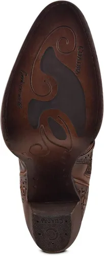 Vista 8 de Bota Mujer Cuadra en Piel Genuina Marrón