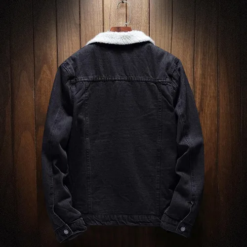 Vista 4 de METAXAS Abrigos de vaquero para hombre, con forro de sherpa, forro polar, chaqueta de camionero casual, cortavientos, chaqueta cálida, bolsillo