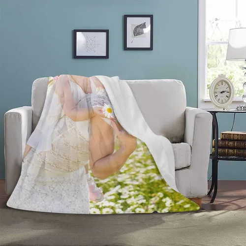 Vista 4 de D-Story Regalos para mamá, regalo para el día de la madre de parte de hija e hijo, manta de franela suave regalo para mamás Navidad, manta de cama