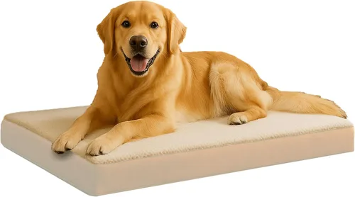 Vista 15 de PETMAKER Cama ortopédica para perros, cama para perros de espuma viscoelástica de 2 capas con funda Sherpa lavable a máquina, cama para perros