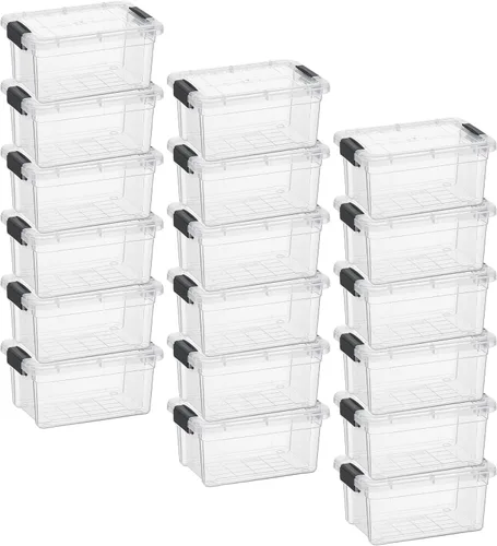 Vista 71 de Superio Mini contenedor de almacenamiento de plástico para crayón, suministros de arte y estuche de costura, organizador pequeño apilable