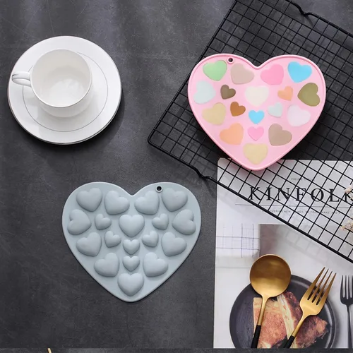 Vista 7 de Molde de silicona Chocoalte para el día de San Valentín, 2 formas diferentes, para decoración de pasteles, pequeña herramienta de arcilla de jabón