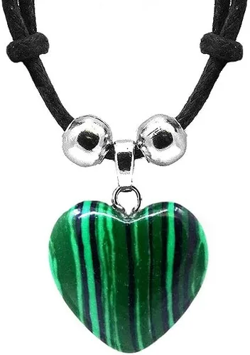 Vista 6 de Collar ajustable con dije de cristal curativo en forma de corazón, joyería de chakras hecha a mano para mujer, accesorios bohemios Negro Onyx
