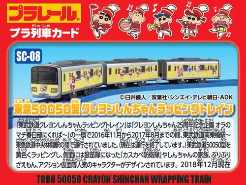 Vista 4 de Plarail SC-08 Tobu 50050 Tipo Crayon Shin-chan Envoltura Tren