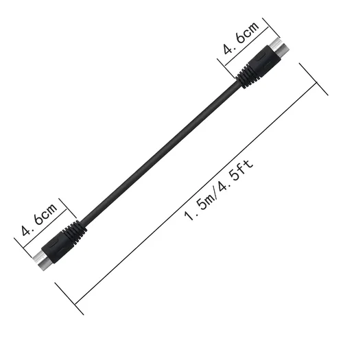 Vista 5 de DIN 6 Pin Cable de señal de audio de 6 pines DIN macho a macho adaptador AV Cable de enchufe de audio para dispositivos de audio digital (4.9 ft)