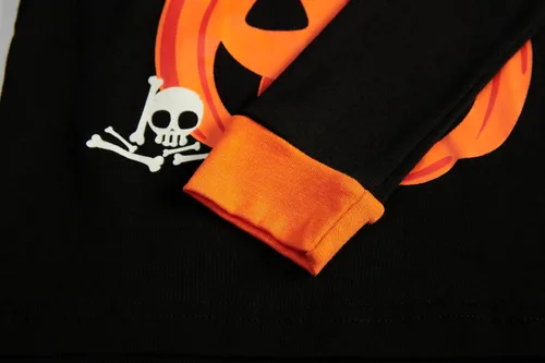 Vista 5 de Toddler Boys Skeleton Pajamas Sets Kids Pumpkin Sleepwear Boys Halloween 2 Pcs PJS