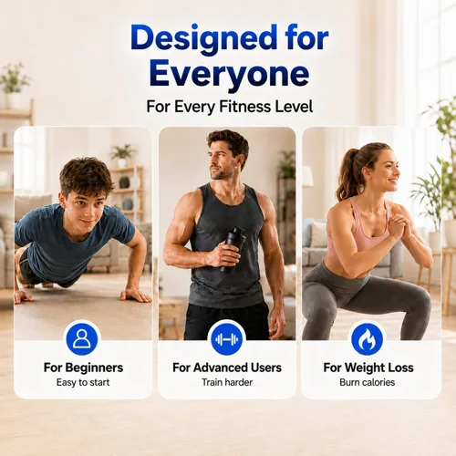 Vista 7 de Push Up Board with Smart Counter, Foldable Home Workout Equipment for Men, Portable Pushup Board with Non-Slip Handles for Chest, Shoulders, Back &