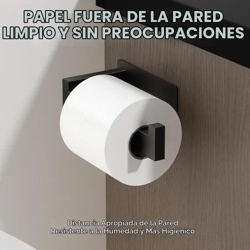 Vista 6 de Auxmir Soporte de papel higiénico autoadhesivo, soporte para rollo de baño